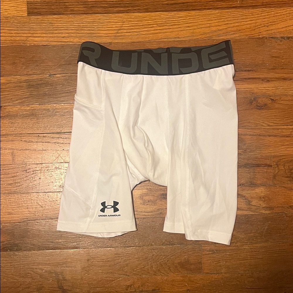 Under Armour White and Black Athletic Shorts
